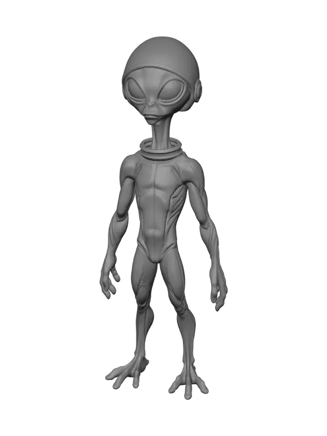 3D model for classic grey alien with space suit