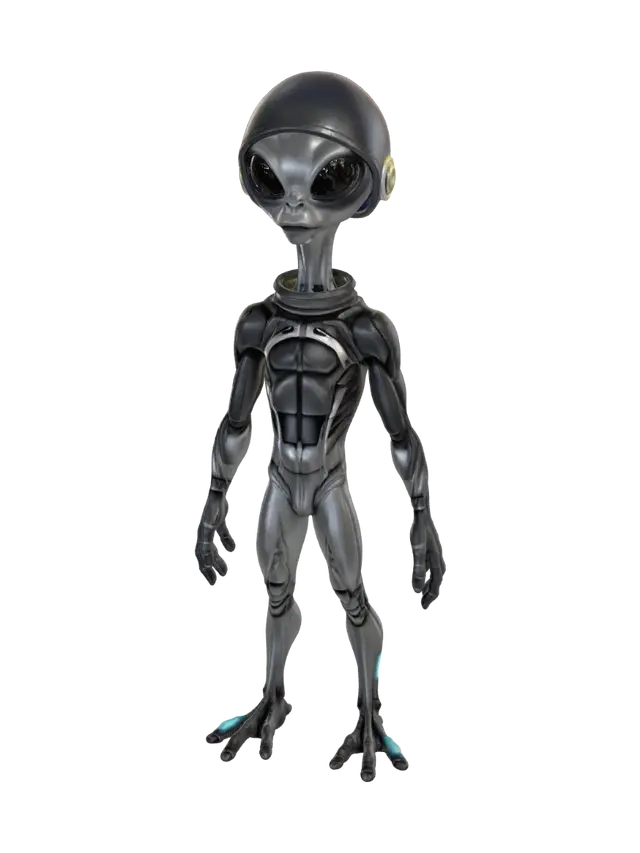 3D model for classic grey alien with space suit