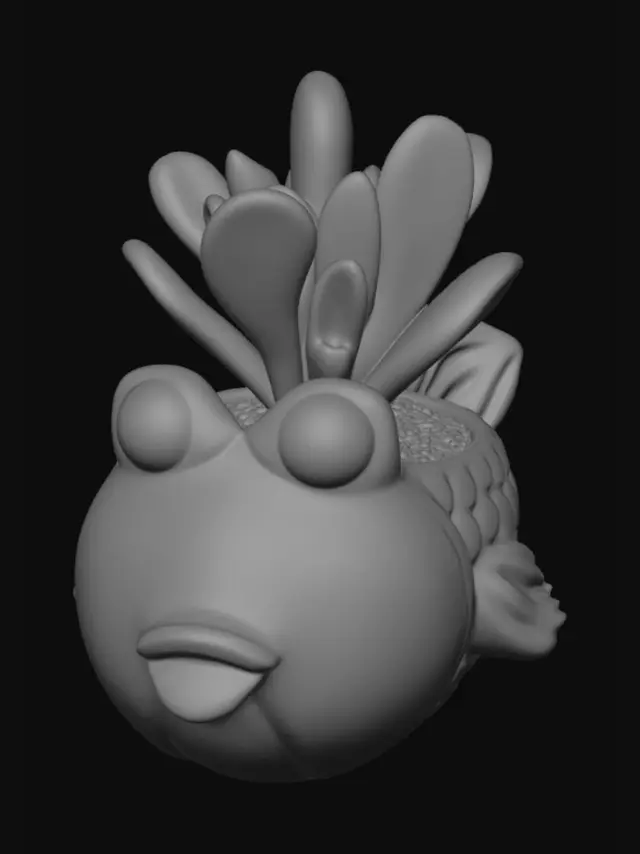 3D model for Goldfish Planter with Succulent