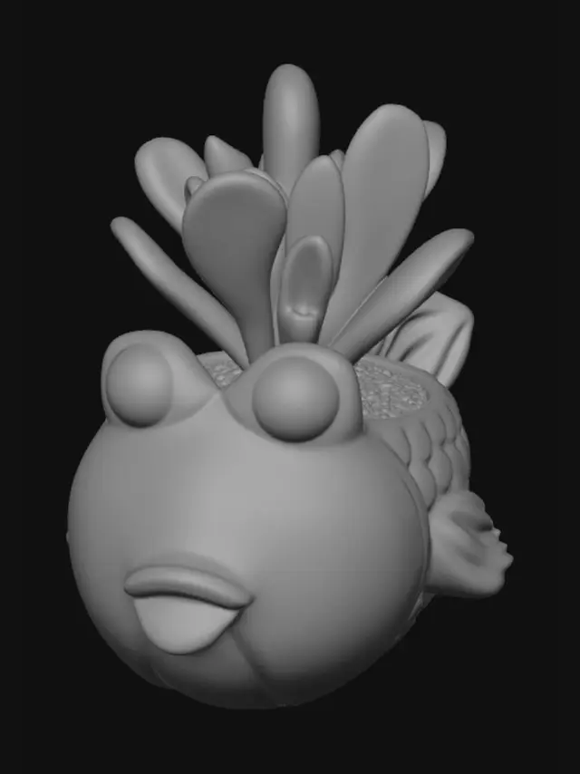 3D model for Goldfish Planter with Succulent