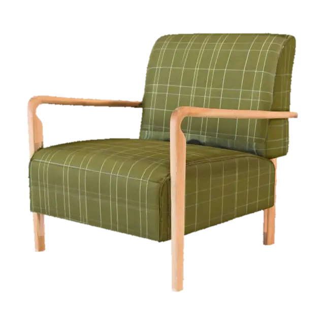 Plaid Comfort Chair 3D model, vytvořený pomocí AI