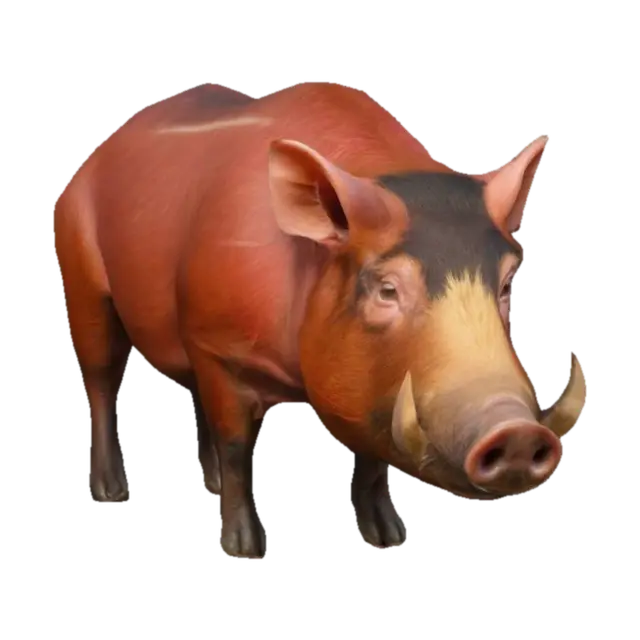 Red river hog, realistic - Pig 3D model, vytvořený pomocí AI