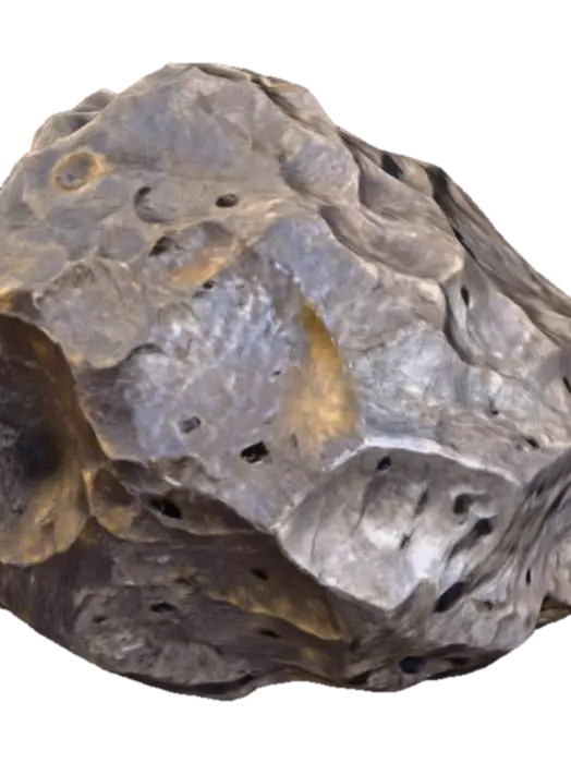 meteorite metallic dark grey jagged 3D model, vytvořený pomocí AI