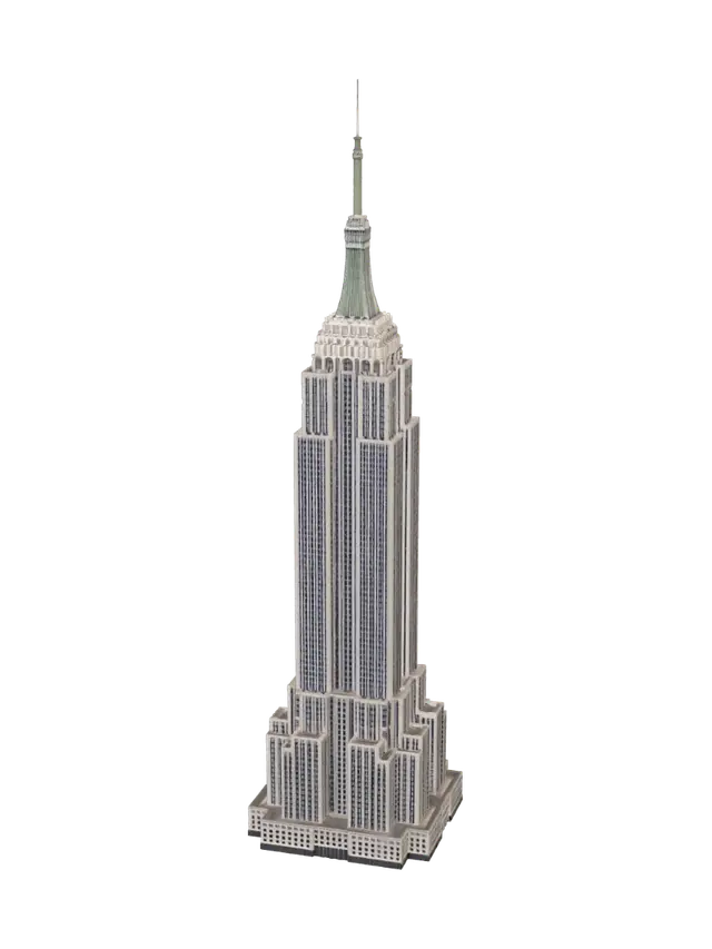 Empire State Building - Skyscraper 3D model, vytvořený pomocí AI
