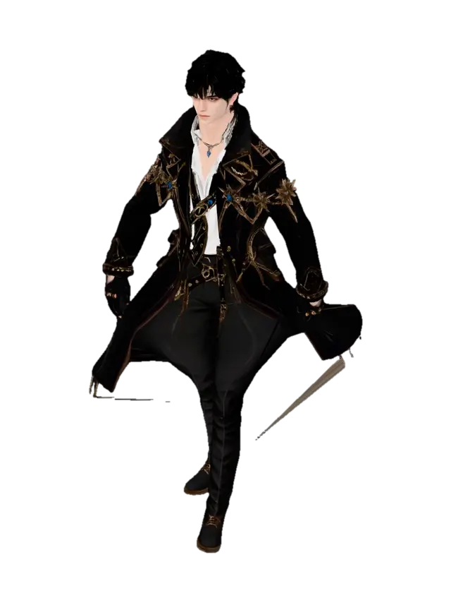 Shadowbound Elegy 3D model, vytvořený pomocí AI