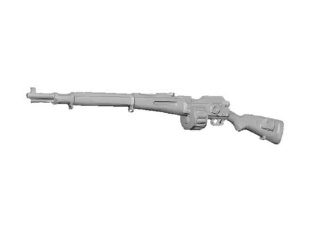 3D model for Dieselpunk drum-fed autoloading rifle