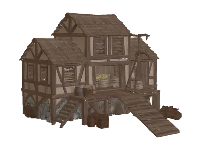 Modello 3D Stilted Timber House - Elevated, generato dall’IA