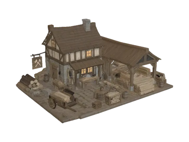 Modello 3D The Village Forge - Smith, generato dall’IA