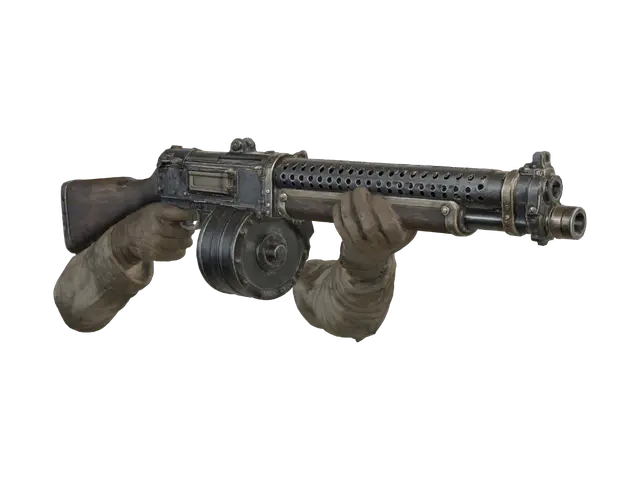 3D model for World War II Drum Magazine Submachine Gun