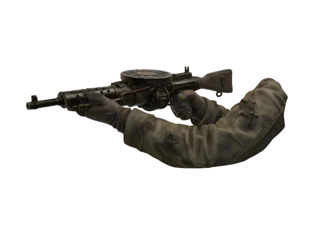 3D model for World War II Drum Magazine Submachine Gun