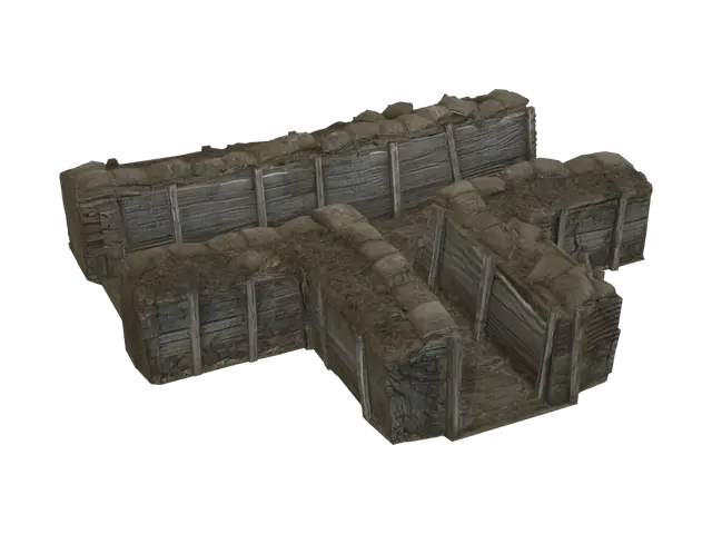 Modello 3D World War I Trench - Gas, generato dall’IA