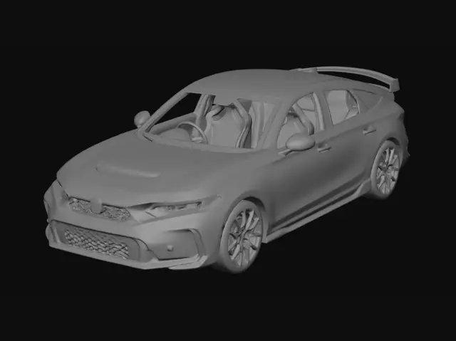 3D model for Honda Civic Type R with red interior