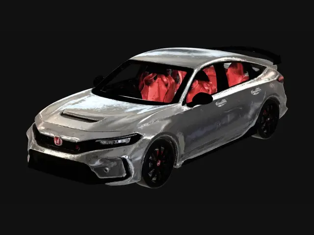 3D model for Honda Civic Type R with red interior