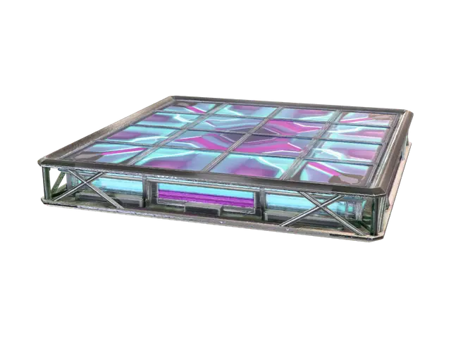Neon Glass Dancefloor 3D model, vytvořený pomocí AI