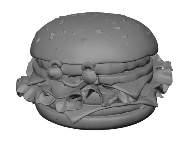 3D model for A layered cartoon hamburger.