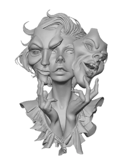 3D model for Dual Personas, #Halloween2025#