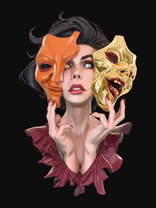 3D model for Dual Personas, #Halloween2025#