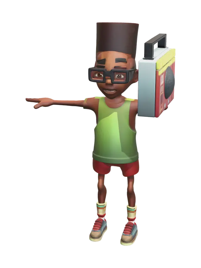 Fantasy Fresh Subway Surfers 3D model, vytvořený pomocí AI
