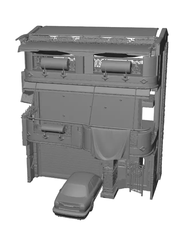3D model for Balcony Laundry Over a Parked Car