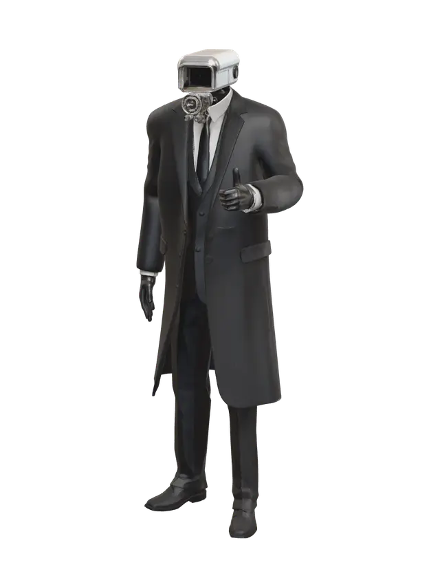 Cameraman Skibidi 3D model, vytvořený pomocí AI