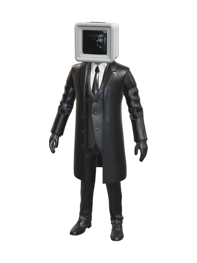 Ornate Cameraman Skibidi 3D model, vytvořený pomocí AI