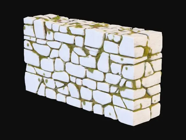 3D model for muro velho, foto-realista, altamente detalhado, 4k