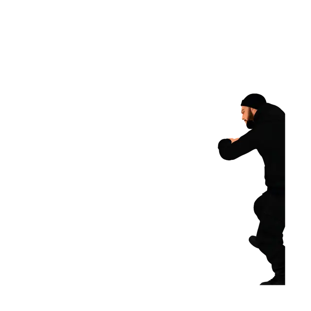 3D model for Arms Outstretched in a Black Hoodie