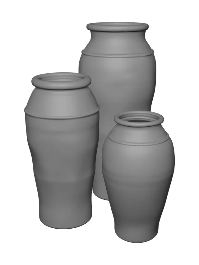 3D model for Terracotta Pot Trio