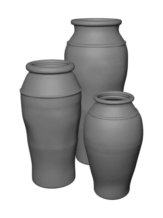 3D model for Terracotta Pot Trio