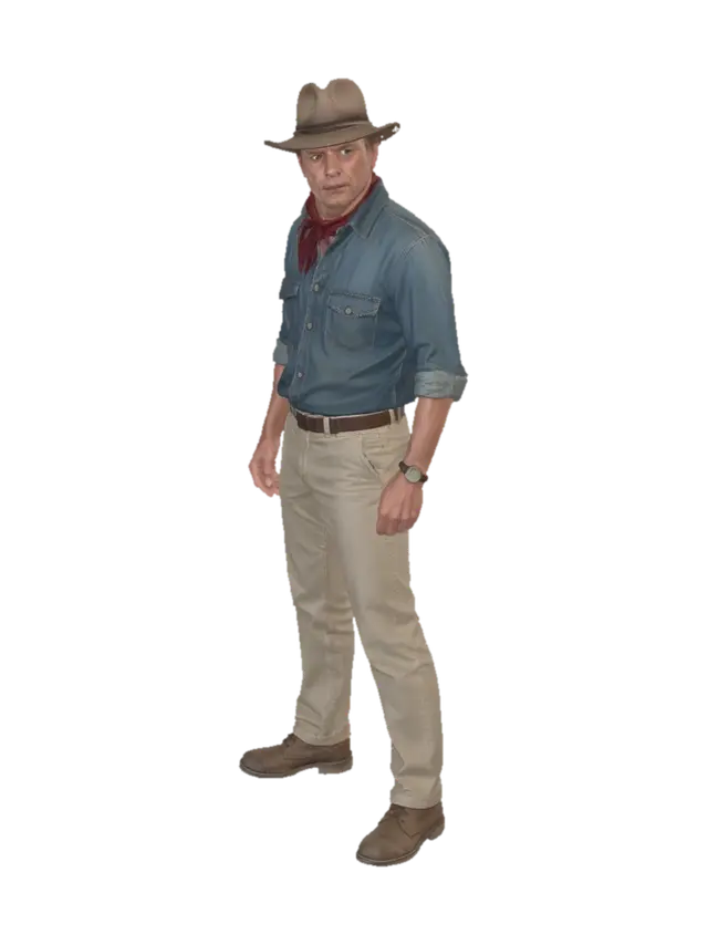 Modèle 3D Dusty Trails Cowboy - Range, généré par IA
