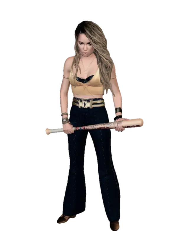 Golden Warrior with Baseball Bat - Glove 3D model, vytvořený pomocí AI