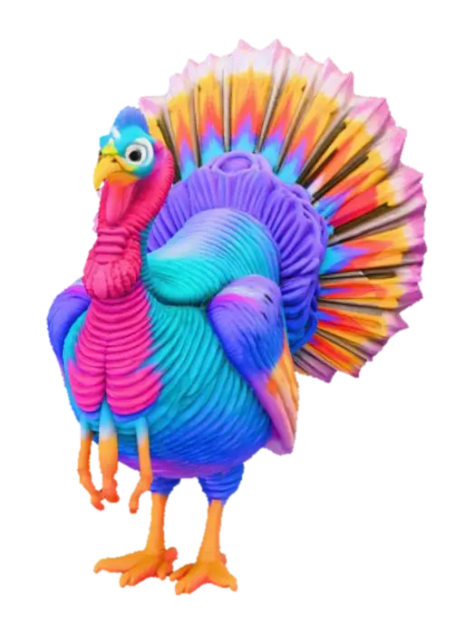 3D model for Create a psychedelic turkey