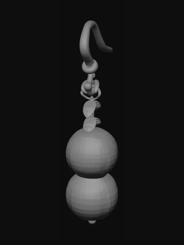 3D model for Double Jade Drop Earring