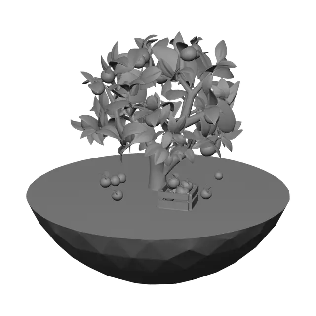 3D model for Potted Orange Tree