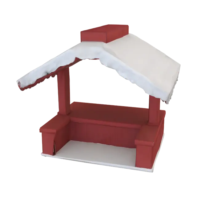 3D model for Thatched Timber Market Stall