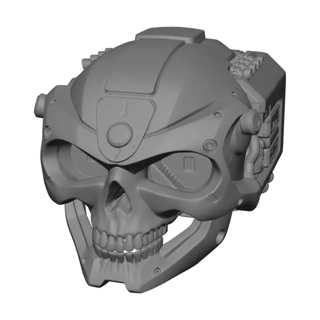 3D model for Raspberry Pi 5 case, for 4 pieces, in a shape of servoskull from Warhammer 40k