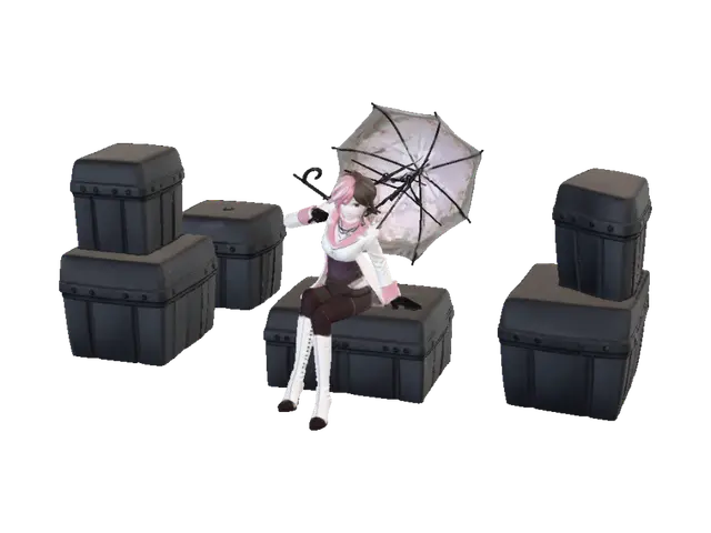 Umbrella in the Warehouse - Coated 3D model, vytvořený pomocí AI