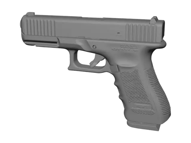 3D model for Side Profile of a Black Semi-Automatic Pistol