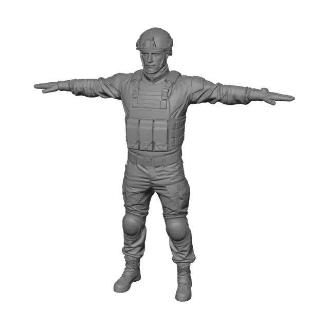 3D model for Tactical Soldier in a T-Pose