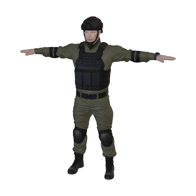 3D model for Tactical Soldier in a T-Pose