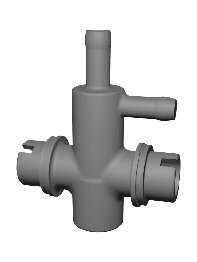 3D model for Four-way pipe cross