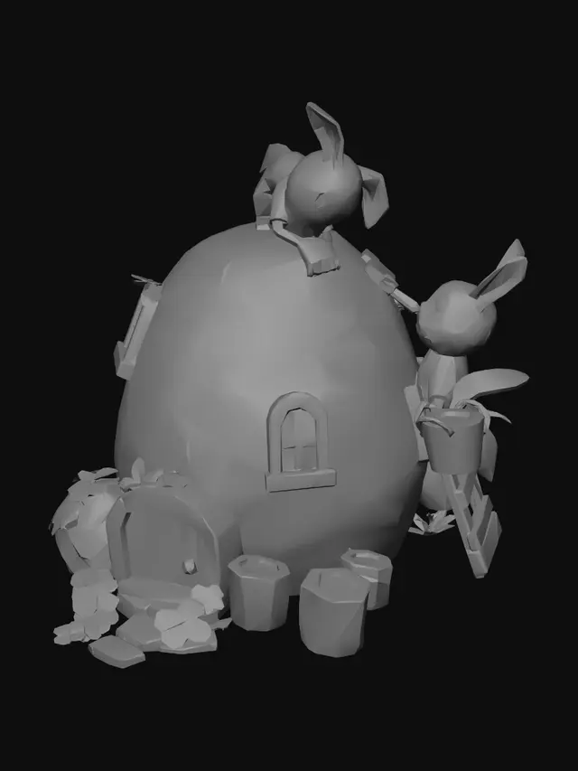 3D model for Rainbow Egg Cottage