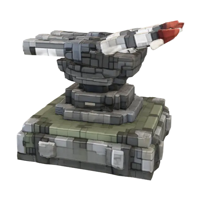3D model for Voxel Tri-Barrel Cannon