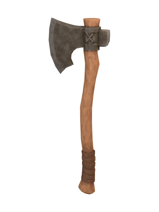 woodcutting axe - Blunt 3D model, vytvořený pomocí AI