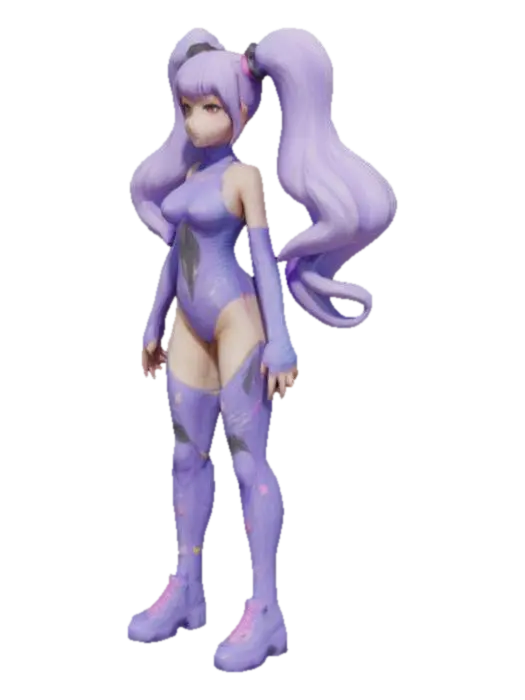 hot anime girl - Animegirl 3D model, vytvořený pomocí AI