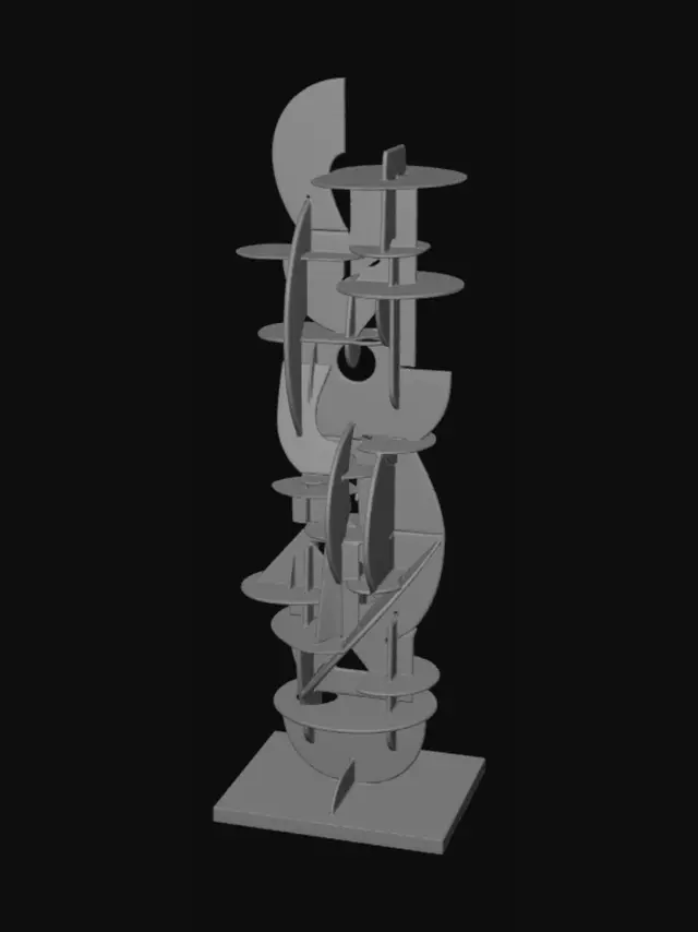 3D model for Cardboard Spiral Sculpture