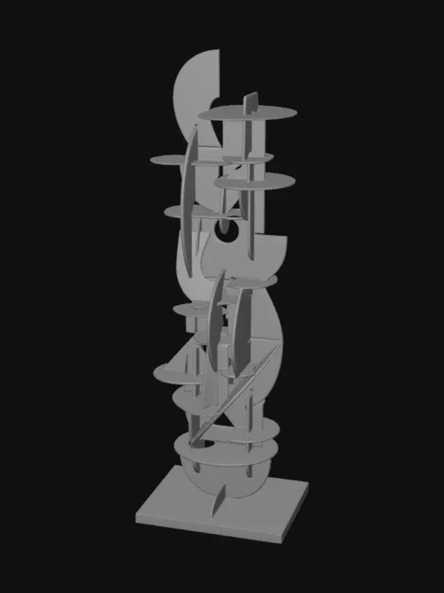 3D model for Cardboard Spiral Sculpture