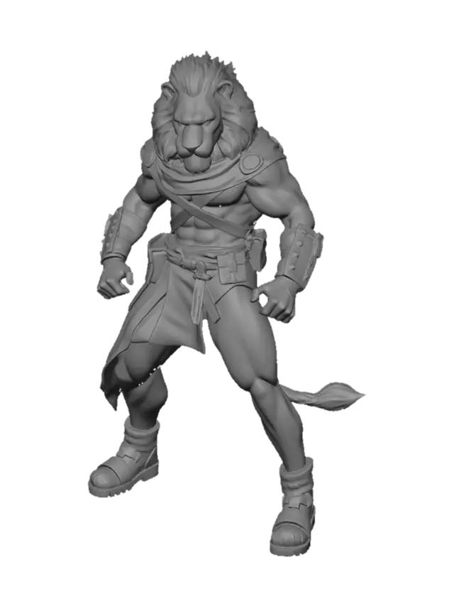 3D model for Bigger muscles, larger muscles, super jacked, humanoid bipedal White Lion, Ifbb bodybuilding body (Midjourney, hyper realistic detailed full body portrait of a fierce Haitian barbarian Amazonian warrior muscular man White lion, Dressed in classic Black priest attire paired with rugged military boots, this full-body depiction showcases his impressive muscular human man lion build,