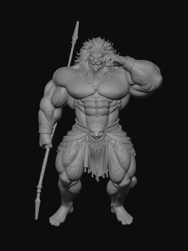 3D model for Desert Lion Warrior