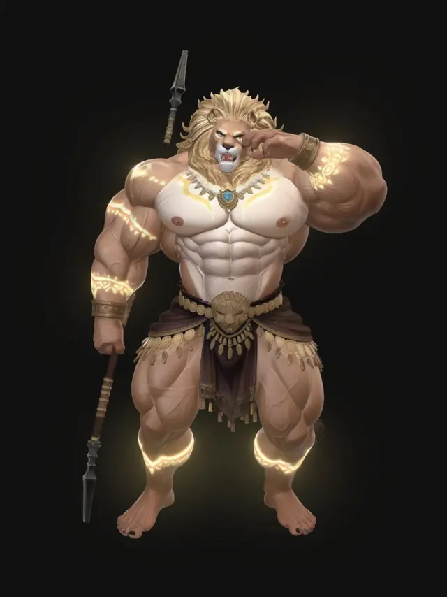3D model for Desert Lion Warrior